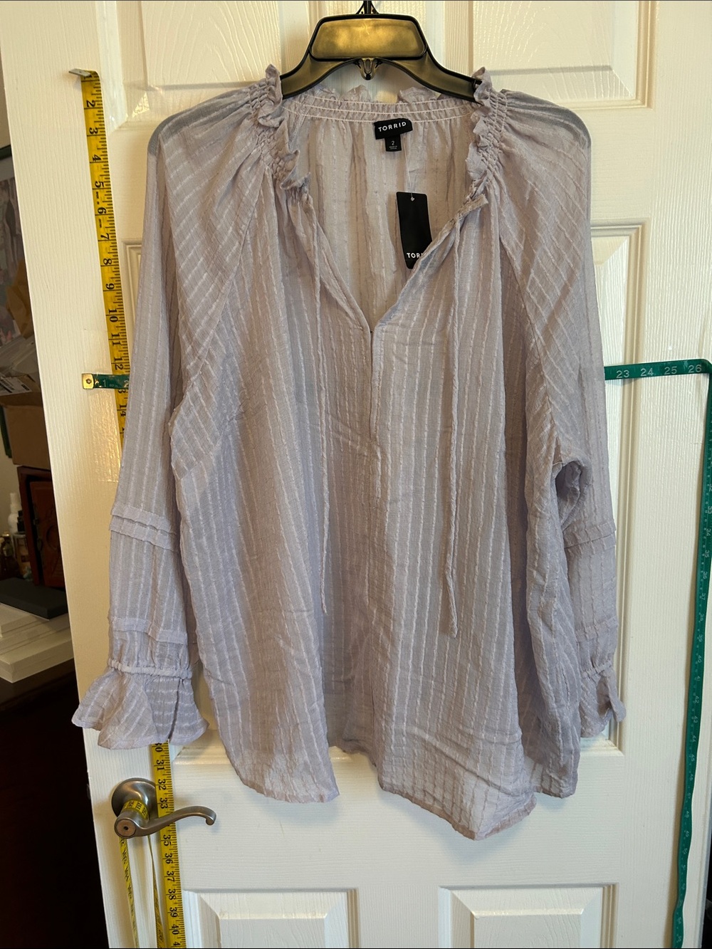 torrid Lavender Crinkle Peasant Blouse